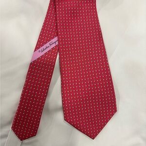 Salvatore Ferragamo Red and Blue Patterned Tie